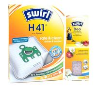 PakTrade 4 Sacchetti per aspirapolvere + Perline deodoranti Compatibile con Hoover Te 70 Te 66 | Compatibile con Swirl H41 - H 41 | 4 Borse, Deodorante per Ambienti, Accessori