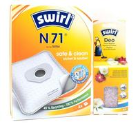 PakTrade 4 Sacchetti per aspirapolvere + Perline deodoranti Compatibile con Nilfisk G 90 / Allergie Vac, GA 70 | Compatibile con Swirl N71 - N 71 | 4 Borse, Deodorante per Ambienti, Accessori