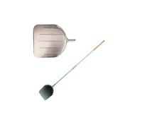 PALA PER PIZZA IN ALLUMINIO CON MANICO CM 32X34 IMPUGNATURA IN LEGNO 37655
