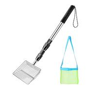 Pala Con Setaccio Per Denti Di Squalo - Scooper In Rete Con Manico Regolabile | Strumento Per La Raccolta Della Spiaggia, Setaccio Per Conchiglie E Fossili Per La Caccia Ai Denti Di Squalo, Accessorio