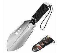 Pala da campeggio multi strumento 8 in 1 pala portatile esterna con custodia per la custodia per l'escursionismo di giardinaggio in acciaio inossidabile in acciaio nero verde 10,4 (Nero)