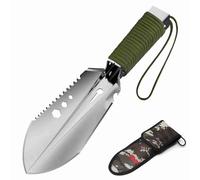 Pala da campeggio multi strumento 8 in 1 pala portatile esterna con custodia per la custodia per l'escursionismo di giardinaggio in acciaio inossidabile in acciaio nero verde 10,4 (Army Green)