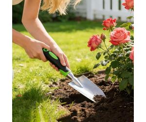 Pala da giardino Cazzuola da giardino, resistente pala a mano con manico ergonomico, piccoli attrezzi da giardinaggio per scavare, girare il terreno e giardinaggio domestico, verde