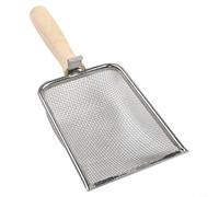 Pala da giardino in acciaio inox con manico in legno e setaccio per la separazione del terreno e del compost, adatta per la preparazione di aiuole (4,3 mm)