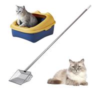 Pala da letame per pollo | Pala per la pulizia del pollo in metallo | Specifiche pesanti Il design di pulizia in piedi basato su PET Sieve Scienza, impugnatura di espansione e pala larga riducono il