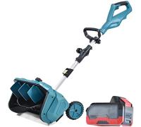 Pala da neve a batteria 2025 con motore brushless da 1000 W, durata 30 minuti, larghezza della neve 40,7 cm, facile per la rimozione della neve di vialetti e terrazze in inverno, con 2 batterie ()