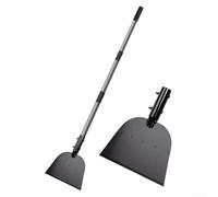 Pala da neve con manico lungo, regolabile da 98 a 136 cm, lama in metallo larga 23 cm, per rimozione neve, sbrinamento, pulizia del giardino (argento)