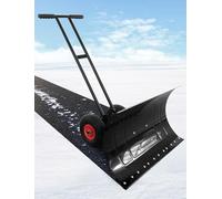 Pala da neve con ruote a doppio manico, regolabile in altezza e direzione della lama, spingitore in acciaio al carbonio per una rimozione efficiente di neve, grano, carbone e sabbia