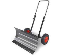 Pala da neve con ruote Heavy Duty Rolling regolabile Snow Pusher con grande lama aratro efficiente grande spazzaneve per la rimozione della neve adatto per vialetto o pavimentazione Clearing Snow