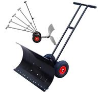 Pala da neve con ruote, lama larga 91 cm, pneumatici per tutti i terreni per vialetti e marciapiedi, spingi neve facile da manovrare per uso invernale
