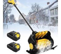 Pala da neve elettrica senza fili con manico regolabile, caricatore rapido incluso, ideale per una facile rimozione della neve in vialetti e vialetti