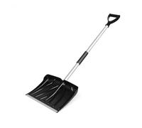 Pala da neve grande in alluminio ispessito a due sezioni, pala da neve di facile montaggio con 2 viti, strumento for la pulizia del giardino e la rimozione della neve(Black (two-section))