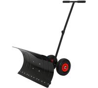 Pala da neve manuale con ruote, pala da neve in metallo resistente con manico regolabile, per pulire vialetti, giardino, prato e sentieri