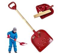 Pala da neve per bambini con manico in legno Pala da neve portatile staccabile da 30 pollici per bambini con manico in plastica con impugnatura a D e paletta per l'inverno, rossa per, ba