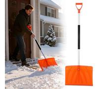 Pala da neve per vialetto d'auto, pieghevole e leggera, in lega di alluminio, manico ergonomico, in plastica, con attacco in alluminio, per giardino, campeggio, pupazzo di neve e emergenza