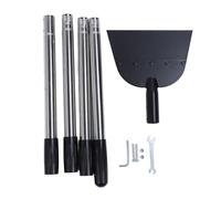 Pala da neve piatta, tritaghiaccio da neve con manico lungo, lama in acciaio al manganese resistente per la pulizia di strade e vialetti, altezza regolabile da 67,5 pollici,