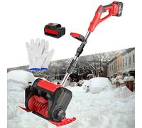 Pala da neve ricaricabile senza fili, soffiatore elettrico pieghevole, regolazione in 3 direzioni + asta in lega di alluminio, per strade scolastiche, vialetti, cortili, blu di fabbrica, 2 batterie