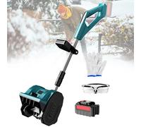 Pala da neve senza fili con asta telescopica, spazzaneve elettrico portatile, larghezza di sgombero 30 cm + direzione di lancio della neve regolabile a 45°, per cortile, proprietà 4500 mAh-1 batteri