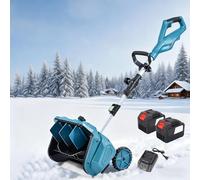 Pala da neve senza fili con ruote, spazzaneve pieghevole da 16 pollici con batterie 2x4500mAh, display LCD, per cortile, fabbrica, vialetti