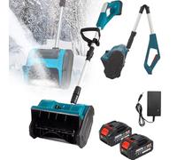 Pala da neve senza fili, elettrica, pieghevole, con 2 batterie, direzione regolabile e asta telescopica, per vialetti e strade scolastiche
