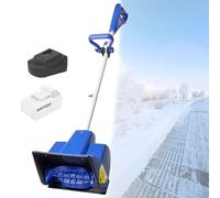 Pala da neve senza fili, elettrica, pieghevole, con direzione regolabile e asta telescopica, a batteria, per vialetti e strade