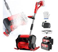 Pala da neve senza fili, soffiatore elettrico pieghevole con direzione regolabile, percorso di sgombero da 30 cm, distanza di lancio di 7,9 m, leggera per cortile e patio