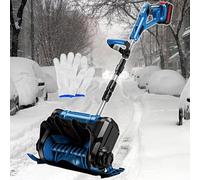 Pala da neve senza fili, Spazzaneve elettrico da 1200 W, Lancia neve esterna portatile, 8 m distanza di lancio, regolazione in 3 direzioni, ideale per uso in cortile e strada,