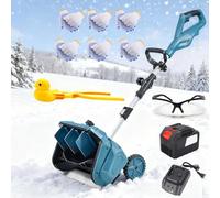 Pala Da Neve Senza Fili, Spazzaneve Pieghevole Con Ruote Con 2 Batterie Da 4500 Mah, Larghezza Di Sgombero Di 16 Pollici, Direzione Regolabile A 45°, Spazzaneve Elettrico Per Vialetti, Se 2 batteries