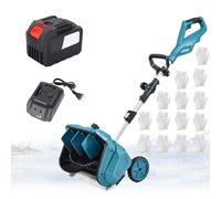 Pala Da Neve Senza Fili, Spazzaneve Pieghevole Con Ruote Con Batteria 2x4500mah E Display Digitale, Larghezza Di Pulizia 40 Cm, Direzione Regolabile E Palo Telescopico, Spazzaneve, Per Stra 1 battery