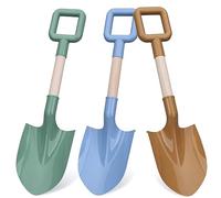 Pala da spiaggia per bambini, 16''/40 cm, con legno commercializzato, per bambini, spiaggia, vanga per viaggi, sandbox in plastica, giocattolo per bambini, attrezzi da spiaggia per scavare neve (3