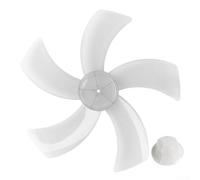Pala del ventilatore a cinque foglie da 45,7 cm con copertura per dado, adatta per ventilatori a piedistallo e da scrivania, realizzata in plastica leggera PP che offre resistenza al calore (bianco