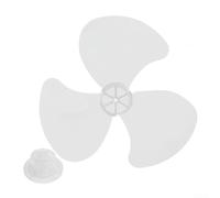 Pala del ventilatore a tre foglie in plastica con copertura per dado per piedistallo e ventilatori da tavolo, accessorio di ricambio con resistenza al calore e costruzione (bianco)