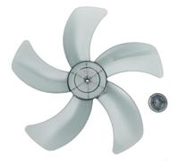 Pala del ventilatore da 40,6 cm con copertura per dado, ricambio in plastica a cinque ante per ventilatori a piedistallo e da scrivania, resistente alle alte temperature (nero)
