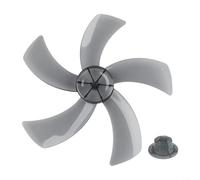 Pala del ventilatore da 45,7 cm per ventilatori a piedistallo, dotata di copertura per dado, design leggero a cinque foglie per un funzionamento silenzioso e resistenza al calore (nero trasparente)