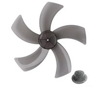 Pala del ventilatore in plastica a cinque foglie da 30,5 cm, con copertura per dado, ricambio per la circolazione dell'aria e resistenza al calore (nero)