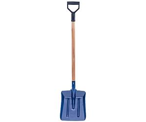 Pala di carbonio Kadax in acciaio, pala con un gambo lungo in legno, vanage di vagata con mantello D per ciottoli, immondizia, cucchiaio di carbone, pala spazzata (W: 27 cm, blu)