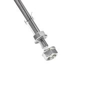 Pala di dispersione da laboratorio, Asta di agitazione da laboratorio in acciaio inossidabile 304, paletta a 3 lame, becher da laboratorio, accessorio for agitatore elettrico(Stirring rod 250mm+nut)