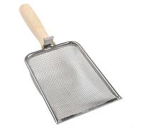 Pala e setaccio ergonomico con manico in legno con lama in acciaio inox progettata per la preparazione del terreno del giardino e la separazione dei detriti (2,8 mm)