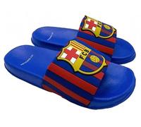 Pala FC Barcelona - Infradito per bambini e bambine, in gomma PVC, 100% colore blu, con fascia a righe e stemma FCB, suola testurizzata, licenza ufficiale, spiaggia e piscina, blu, 30/31 EU