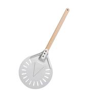Pala for pizza in alluminio da 7"/9" con manico in metallo, paletta for pizza rotonda, paletta for pizza perforata, accessori for forno per forno per pizza, cottura del pane(9 Inch-Sliver)