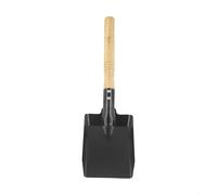 Pala per camino in ferro, con manico in legno, paletta raccogli cenere, accessorio per la pulizia della stufa, grill, uso interno ed esterno (S)