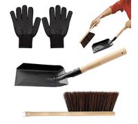 Pala per Cenere da,Attrezzi per Pulizia in Metallo Antiruggine e Robusto | Kit Spazzola Per Focolare E Per Carbone,Adatto Per Stufa A Legna Carbone Focolare Falò Interno Casa E Giardino