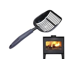 Pala per cenere scavata per il , 40 cm, grande pala per cenere in metallo, carbone di ferro, braciere resistente al calore, strumento per barbecue da esterni, per la cottura in giardino di casa