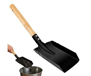 Pala per cenere - Strumento da giardinaggio per in legno, pulitore di carbone in metallo resistente al calore | Accessorio per rimozione della cenere a bocca larga per stufa, barbecue, garage