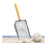 Pala per gatti in metallo, in acciaio inox, design a setaccio, ergonomico, per abitazioni multiple, per piccoli animali, facile da pulire