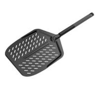 Pala per pizza forata 14", Edizione Nera, con manico morbido, Utensili da grill Nero