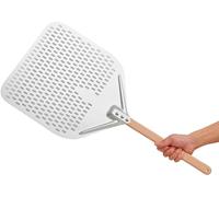 Pala per Pizza Forata in Alluminio Anodizzato con Manico in Legno 30+40cm Smontabile Pane Dolci