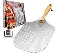 Pala per Pizza Forata, Pala Pizza Corta in Alluminio Con Manico Smontabile, Prof