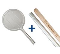 PALA PER PIZZA GIRA PIZZA INOX D 19 CON MANICO IN ALLUMINIO CM 175 (21657)