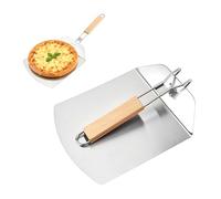 Pala per pizza in acciaio inossidabile con manico pieghevole, spatola larga in metallo per pizza fatta in casa (manico rettangolare in legno, 24 x 57 cm)